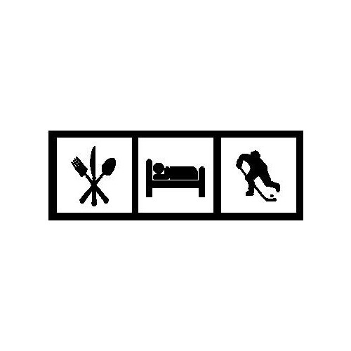 Saying eat sleep hockey decal High glossy, premium 3 mill vinyl, with a life span of 5 - 7 years!