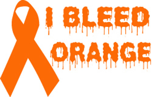 I Bleed Orange Support Ribbon Vinyl Decal High glossy, premium 3 mill vinyl, with a life span of 5 - 7 years!