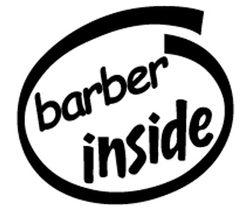 Barber Inside Vinyl Decal High glossy, premium 3 mill vinyl, with a life span of 5 - 7 years!