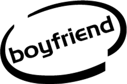 Boyfriend Oval Vinyl Decal High glossy, premium 3 mill vinyl, with a life span of 5 - 7 years!