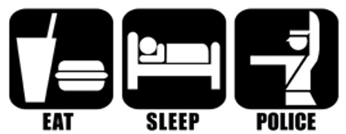 Eat Sleep Police Vinyl Decal High glossy, premium 3 mill vinyl, with a life span of 5 - 7 years!