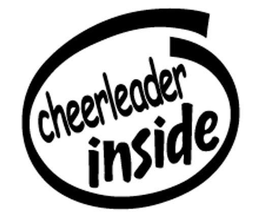 Cheerleader Inside Vinyl Decal High glossy, premium 3 mill vinyl, with a life span of 5 - 7 years!