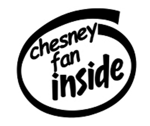 Chesney Fan Inside Vinyl Decal High glossy, premium 3 mill vinyl, with a life span of 5 - 7 years!