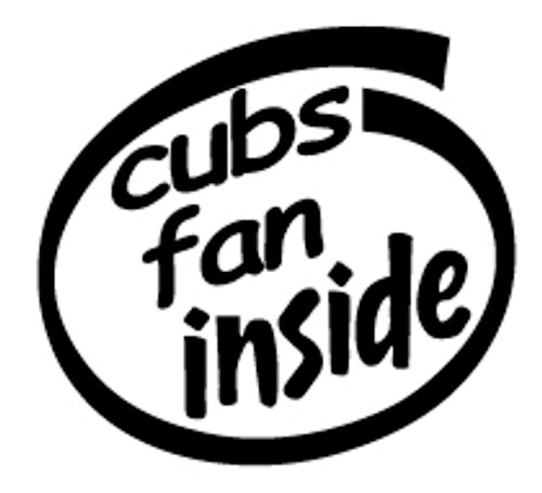 Cubs Fan Inside Vinyl Decal High glossy, premium 3 mill vinyl, with a life span of 5 - 7 years!