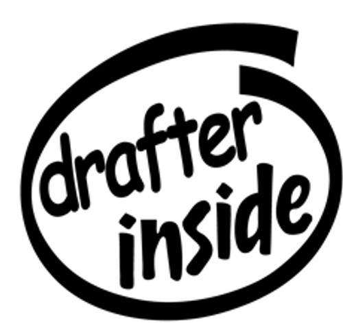 Drafter Inside Vinyl Decal High glossy, premium 3 mill vinyl, with a life span of 5 - 7 years!