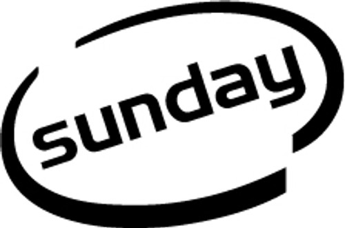 Sunday Oval Vinyl Decal High glossy, premium 3 mill vinyl, with a life span of 5 - 7 years!