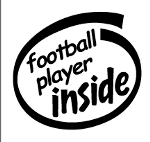 Football Player Inside Vinyl Decal High glossy, premium 3 mill vinyl, with a life span of 5 - 7 years!