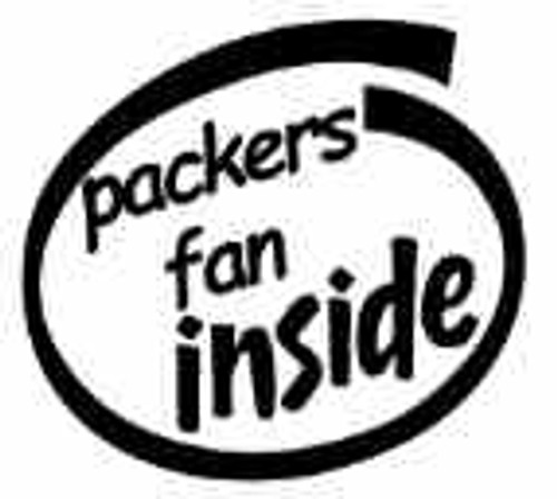 Packers Fan Inside Vinyl Decal High glossy, premium 3 mill vinyl, with a life span of 5 - 7 years!