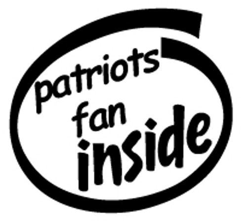 Patriots Fan Inside Vinyl Decal High glossy, premium 3 mill vinyl, with a life span of 5 - 7 years!
