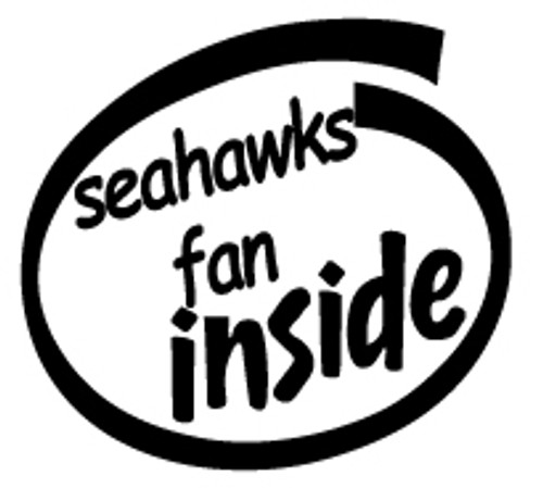 Seahawks Fan Inside Vinyl Decal High glossy, premium 3 mill vinyl, with a life span of 5 - 7 years!