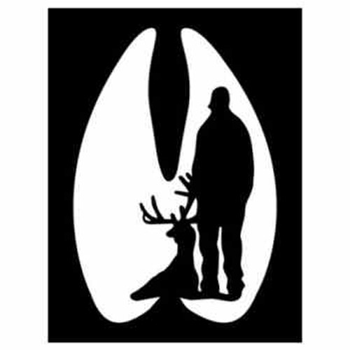 Deer Track Hunter  ver 1 Vinyl Decal High glossy, premium 3 mill vinyl, with a life span of 5 - 7 years!