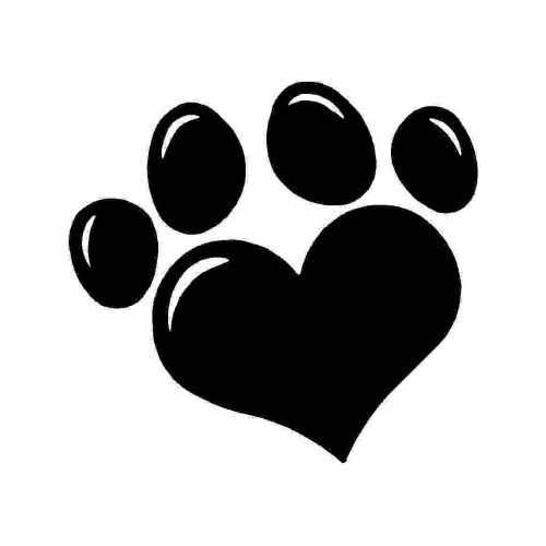 Animal Dog Paw Heart  Vinyl Decal Sticker

Size option will determine the size from the longest side
Industry standard high performance calendared vinyl film
Cut from Oracle 651 2.5 mil
Outdoor durability is 7 years
Glossy surface finish