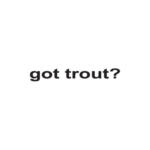 Got Trout? Vinyl Decal High glossy, premium 3 mill vinyl, with a life span of 5 - 7 years!