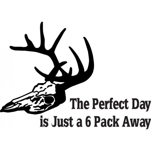 THE PERFECT DAY IS JUST A ver6 PACK AWAY  Vinyl Decal High glossy, premium 3 mill vinyl, with a life span of 5 - 7 years!