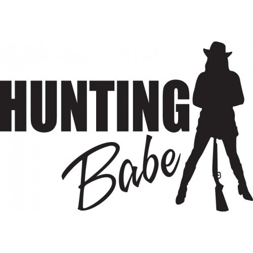 HUNTING BABE ver2  Vinyl Decal High glossy, premium 3 mill vinyl, with a life span of 5 - 7 years!