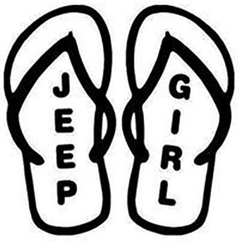 Jeep Girl Flip Flops Decal 