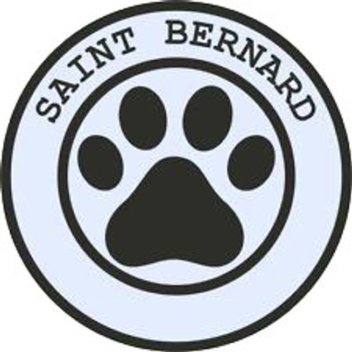 Saint Bernard Dog paw Print Vinyl Decal Sticker High glossy, premium 3 mill vinyl, with a life span of 5 - 7 years!