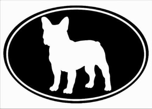 French Bulldog Dog Euro Oval Vinyl Decal Sticker High glossy, premium 3 mill vinyl, with a life span of 5 - 7 years!