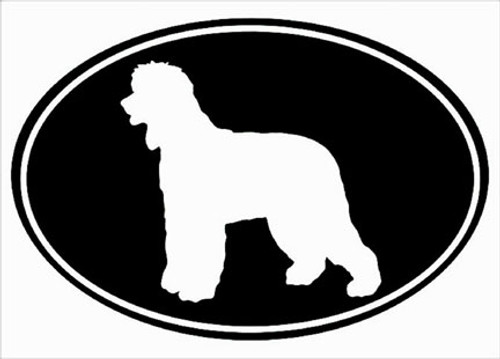 Irish Water Spaniel Dog Euro Oval Vinyl Decal Sticker High glossy, premium 3 mill vinyl, with a life span of 5 - 7 years!