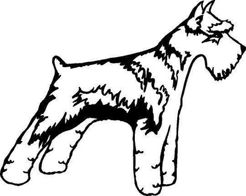 Schnauzer Dog Detailed Silhouette Vinyl Decal Sticker High glossy, premium 3 mill vinyl, with a life span of 5 - 7 years!