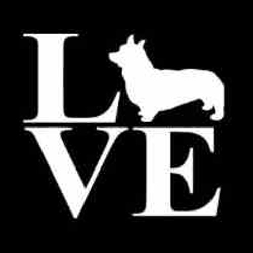 Love Corgi Dog  Decal High glossy, premium 3 mill vinyl, with a life span of 5 - 7 years!