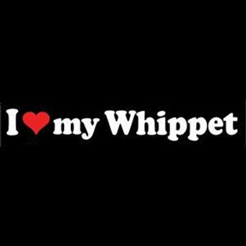 Love my Whippet Dog  Decal High glossy, premium 3 mill vinyl, with a life span of 5 - 7 years!