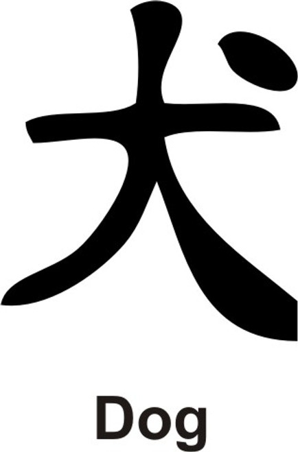 Kanji Symbol for Dog Decal High glossy, premium 3 mill vinyl, with a life span of 5 - 7 years!