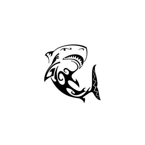 Tribal Shark ver4   Vinyl Decal High glossy, premium 3 mill vinyl, with a life span of 5 - 7 years!