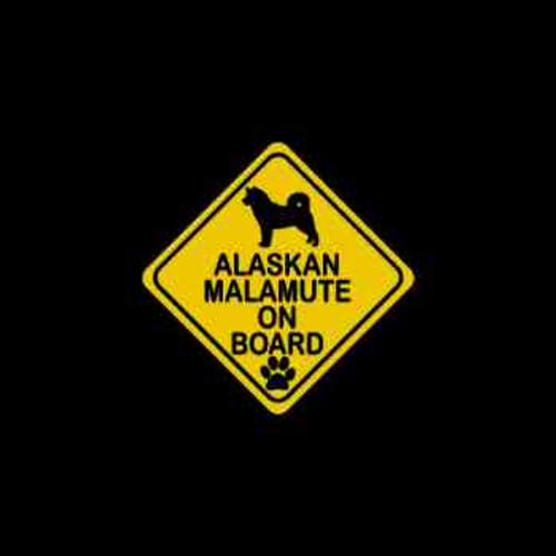 Alaskan Malamute on Board     Vinyl Decal High glossy, premium 3 mill vinyl, with a life span of 5 - 7 years!