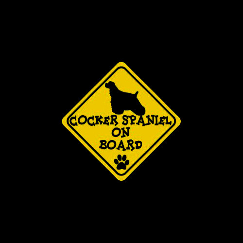 Cocker Spaniel on Board     Vinyl Decal High glossy, premium 3 mill vinyl, with a life span of 5 - 7 years!