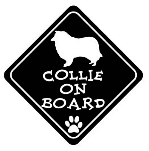 Collie on Board Vinyl Decal