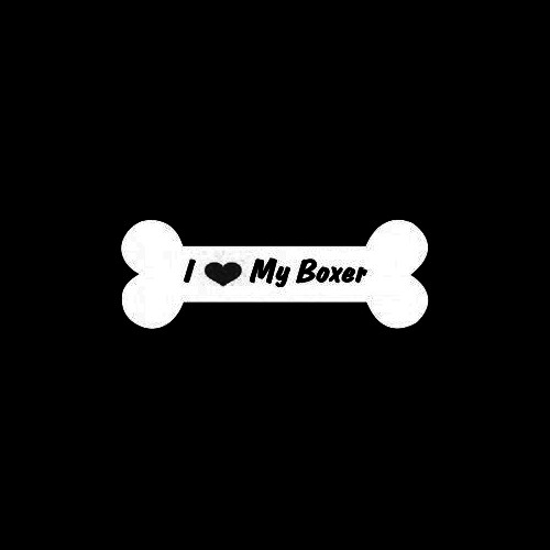 I Love My Boxer  Dog Bone    Vinyl Decal High glossy, premium 3 mill vinyl, with a life span of 5 - 7 years!