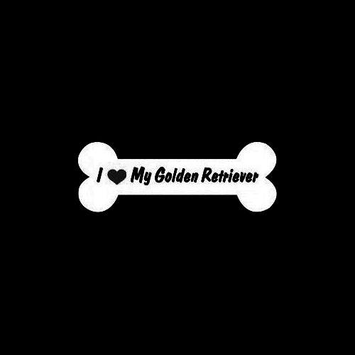 I Love My Golden Retriever  Dog Bone    Vinyl Decal High glossy, premium 3 mill vinyl, with a life span of 5 - 7 years!