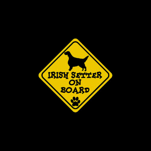 Irish Setter on Board     Vinyl Decal High glossy, premium 3 mill vinyl, with a life span of 5 - 7 years!