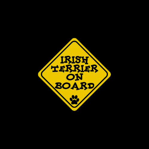 Irish Terrier on Board     Vinyl Decal High glossy, premium 3 mill vinyl, with a life span of 5 - 7 years!