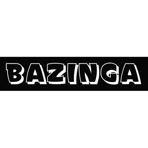 Our Bazinga Big Bang Theory Die Cut Vinyl Decal Sticker is offered in many color and size options. <strong>PREMIUM QUALITY</strong> <ul>  	<li>High Performance Vinyl</li>  	<li>3 mil</li>  	<li>5 - 7 Outdoor Lifespan</li>  	<li>High Glossy</li>  	<li>Made in the USA</li> </ul> &nbsp;