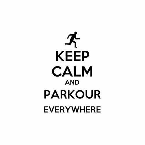 Keep Calm And Parkour Everywhere  Vinyl Decal Sticker

Size option will determine the size from the longest side
Industry standard high performance calendared vinyl film
Cut from Oracle 651 2.5 mil
Outdoor durability is 7 years
Glossy surface finish