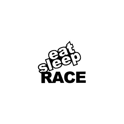 Eat Sleep Race Vinyl Decal Sticker

Size option will determine the size from the longest side
Industry standard high performance calendared vinyl film
Cut from Oracle 651 2.5 mil
Outdoor durability is 7 years
Glossy surface finish