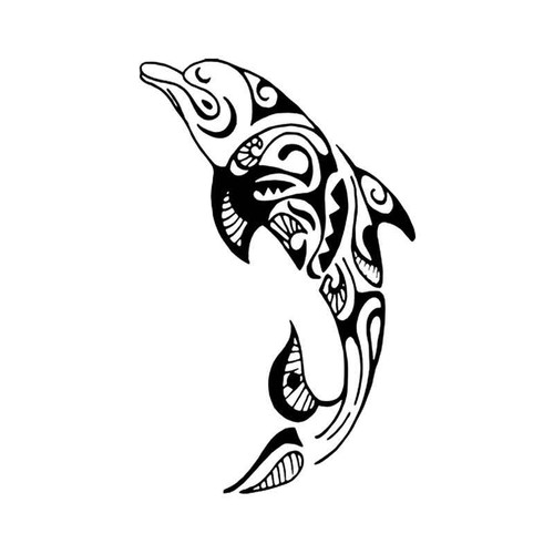 Tribal Dolphin Wildlfie Style 2 Vinyl Sticker
