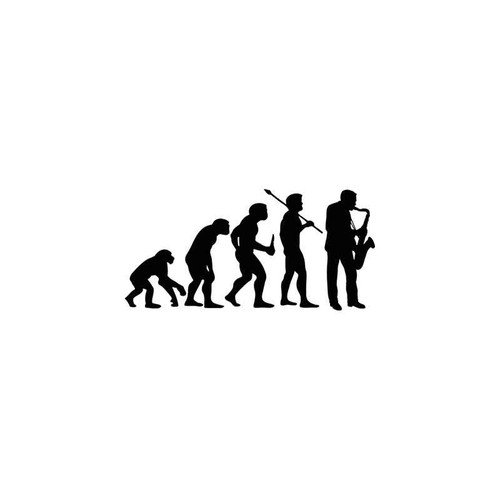 Evolution s Saxophone Player Evolution Vinyl Sticker