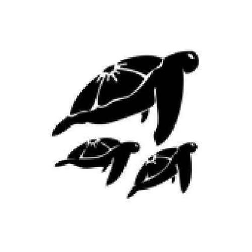 Flower Shell Sea Turtles Vinyl Sticker