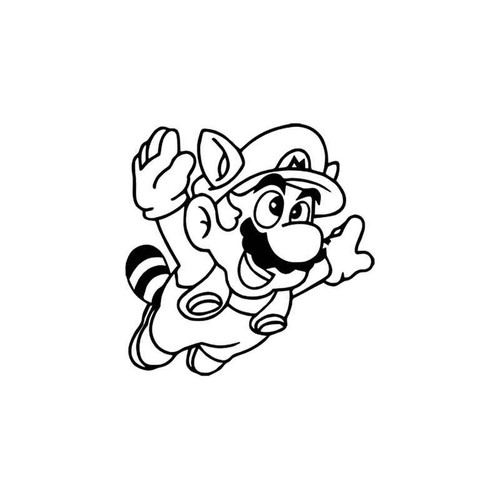 Gaming s Nintendo Raccoon Mario Vinyl Sticker