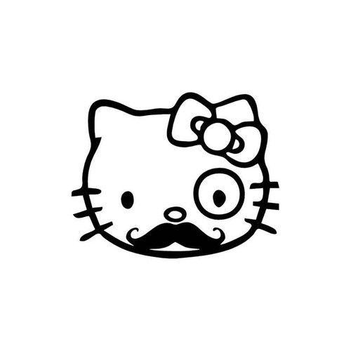 Hello Kitty Mustache 56 Vinyl Sticker