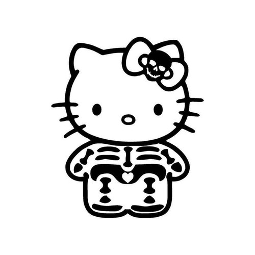 Hello Kitty Skeleton 63 Vinyl Sticker