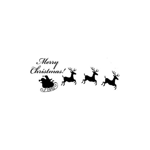 Santa Sleigh And Reindeer 55 Vinyl Sticker