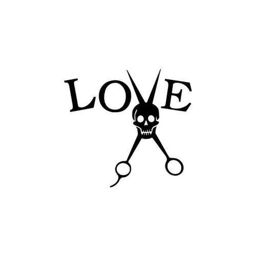 Skulls s Death Skull And Scissors Love Vinyl Sticker