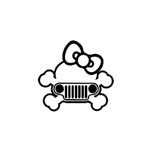 Skulls s Jeep Cute Girl Bow Tie Skull Vinyl Sticker