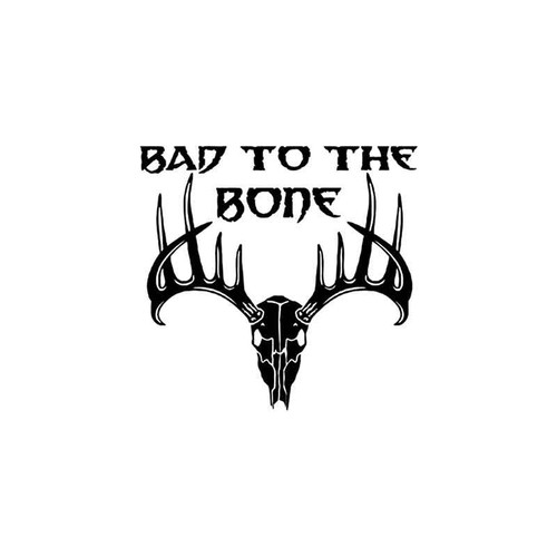 Bad To The Bone Buck Skull Vinyl Sticker