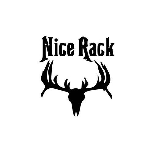 Nice Rack Buck Antlers Skull Vinyl Sticker