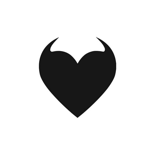 Horned Evil Heart Symbolic Vinyl Sticker